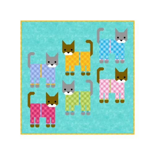 Cats In Pajamas Quilt Kit Available at Quilted Joy
